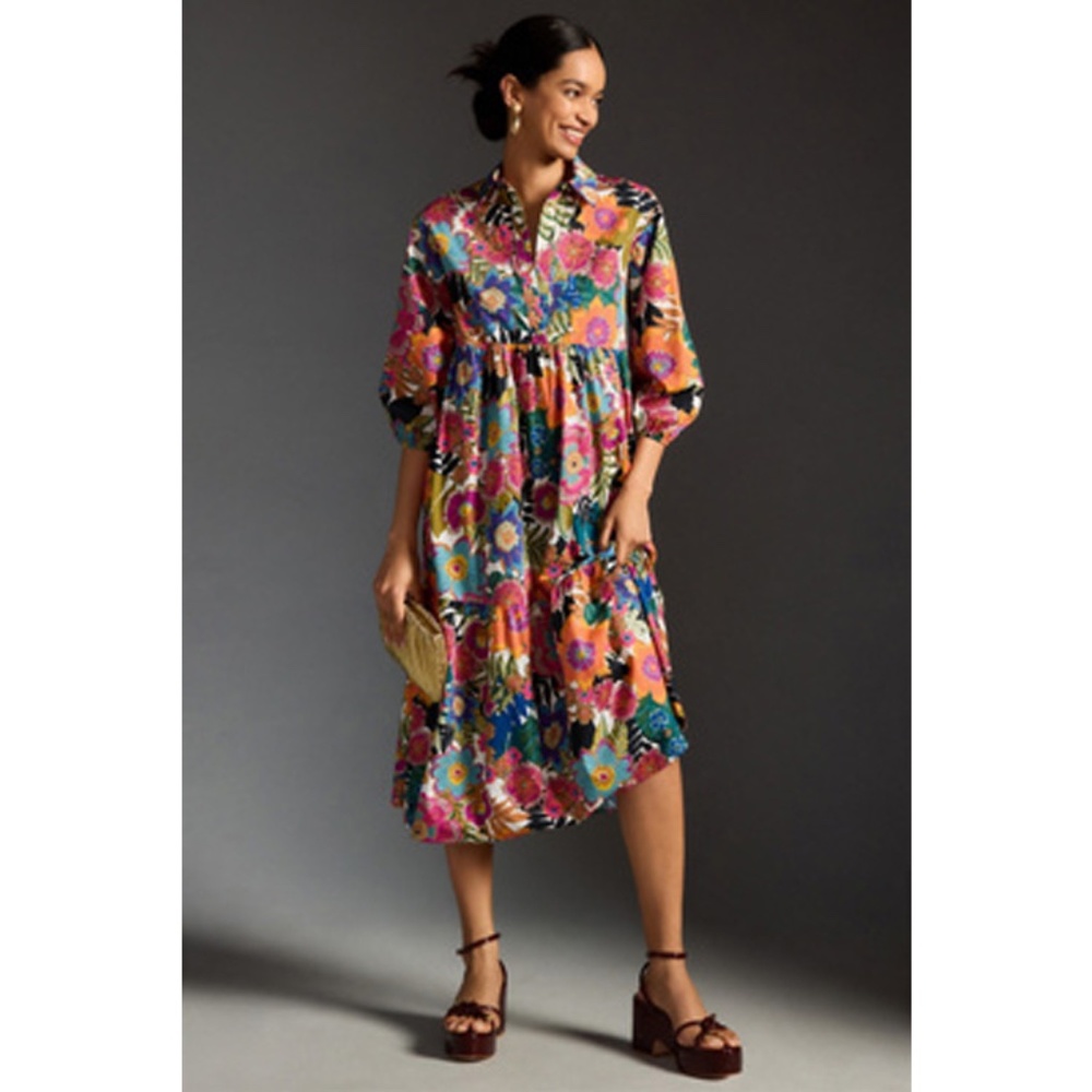 Anthropologie - Bettina Tiered Shirt Dress by Maeve
